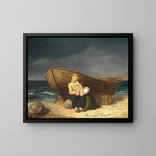 Christian Andreas Schleisner - Brn der sger ly ved en bd p stranden.webp