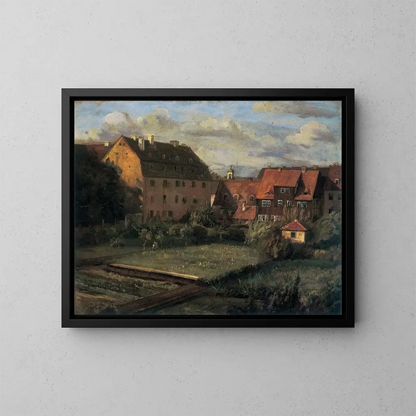 Le case rosse - Christian Friedrich Gille — quadro incorniciato alla parete