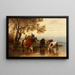 Paesaggio con contadini e bestiame - Christian Friedrich Mali — quadro incorniciato alla parete