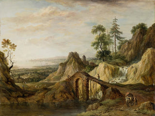 Christian Georg Schtz the elder - Landscape with a Bridge.webp