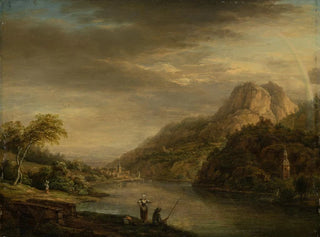 Christian Georg Schtz the elder - Mountainous River Landscape with Rainbow.webp