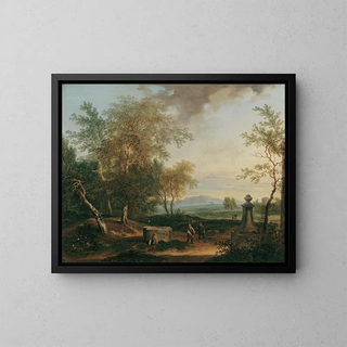 Christian Hilfgott Brand - Landschaft mit Postament.webp