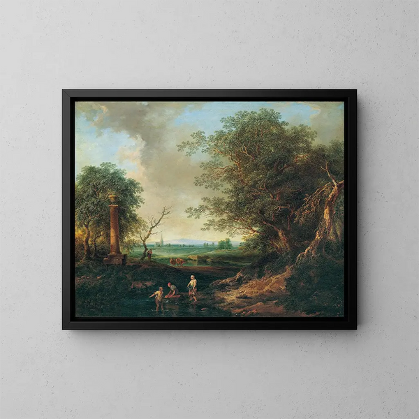 Paesaggio con Sule - Christian Hilfgott Brand — quadro incorniciato alla parete