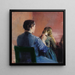 Una madre che dipinge i capelli della sua piccola figlia - Christian Krohg — quadro incorniciato alla parete