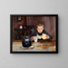 Ragazzo che fa la spesa che beve caffè - Christian Krohg — quadro incorniciato alla parete