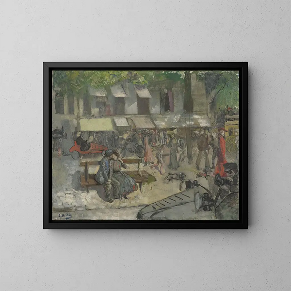 Scène di una strada a Parigi - Christian Krohg — quadro incorniciato alla parete