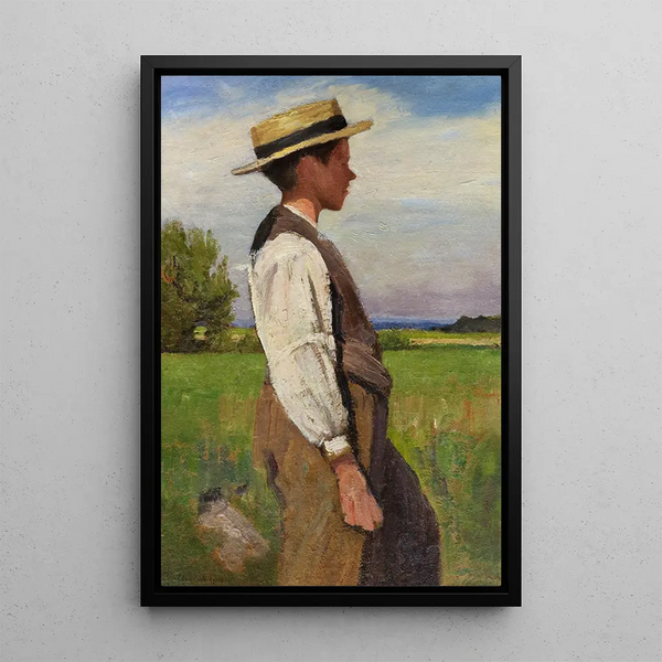 Giovane ragazzo con cappello - Christian Landenberger — quadro incorniciato alla parete