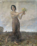 Ragazza con un mazzo di fiori come allegoria della primavera - Christian Landenberger — vista dell’opera