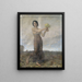 Ragazza con un mazzo di fiori come allegoria della primavera - Christian Landenberger — quadro incorniciato alla parete