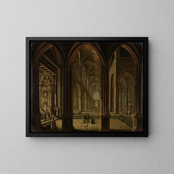 Interno di chiesa - Christian Stöcklin — quadro incorniciato alla parete