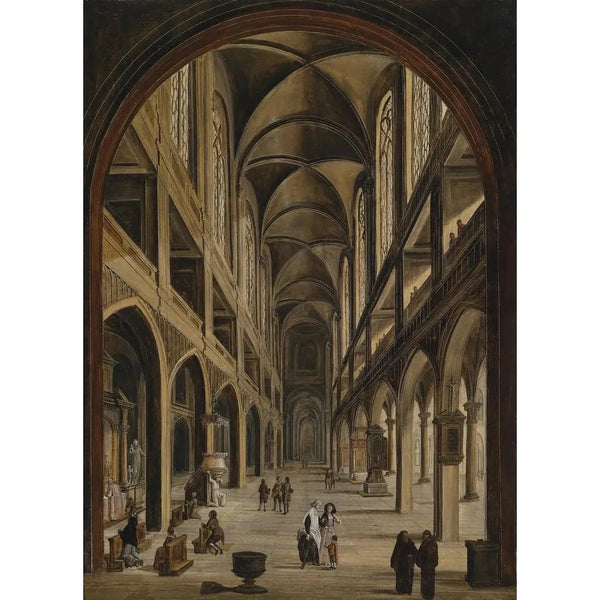 Interno di chiesa - Christian Stöcklin — quadro incorniciato alla parete