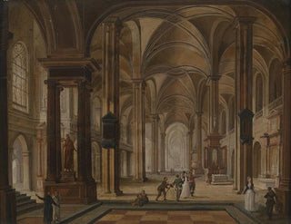 Christian Stcklin - Kircheninterieur mit eleganten Personen.webp