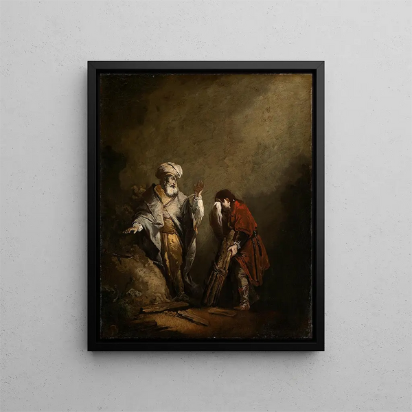 Il sacrificio di Abramo - Christian Wilhelm Ernst Dietrich — quadro incorniciato alla parete