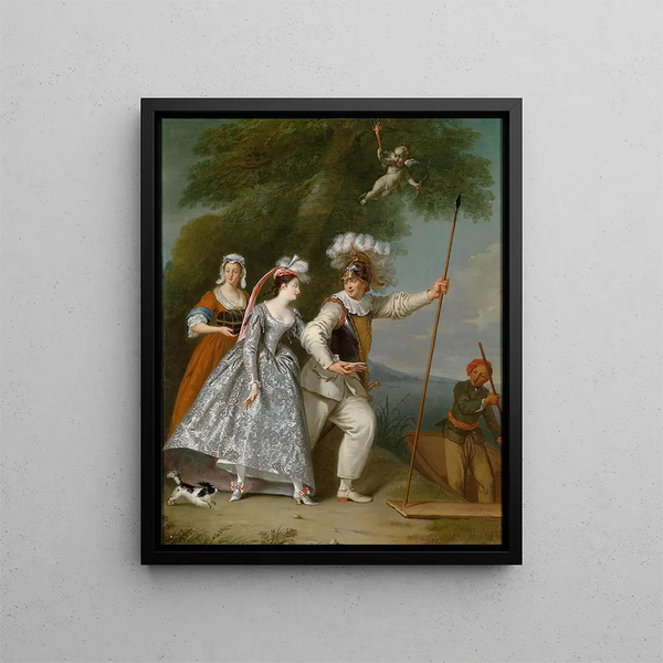 Un gentiluomo elegante nel ruolo di Pierrot - Christian Wilhelm Ernst Dietrich — quadro incorniciato alla parete