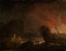 Paesaggio notturno con città in fiamme - Christian Wilhelm Ernst Dietrich — vista dell’opera