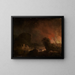 Paesaggio notturno con città in fiamme - Christian Wilhelm Ernst Dietrich — quadro incorniciato alla parete