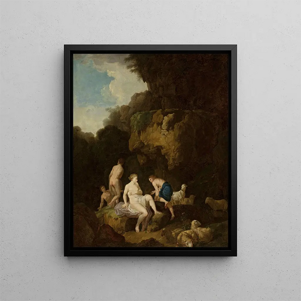 Ninfe in una grotta - Christian Wilhelm Ernst Dietrich — quadro incorniciato alla parete