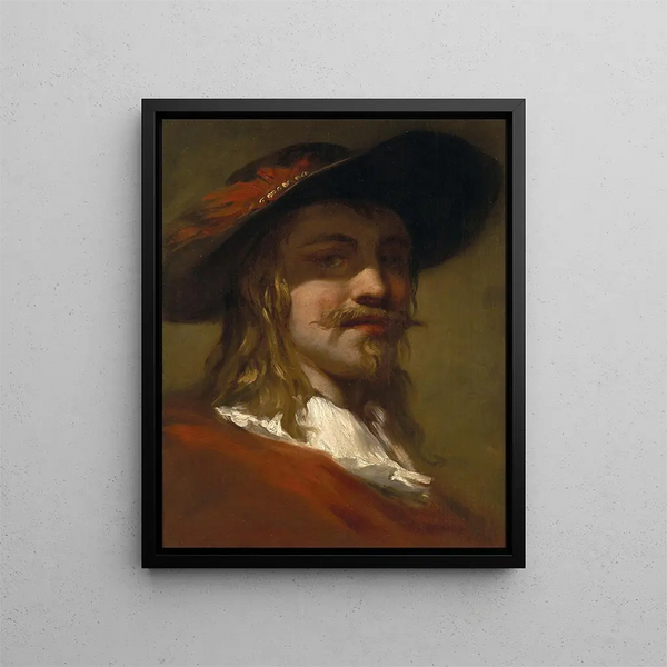 Ritratto di un uomo - Christian Wilhelm Ernst Dietrich — quadro incorniciato alla parete