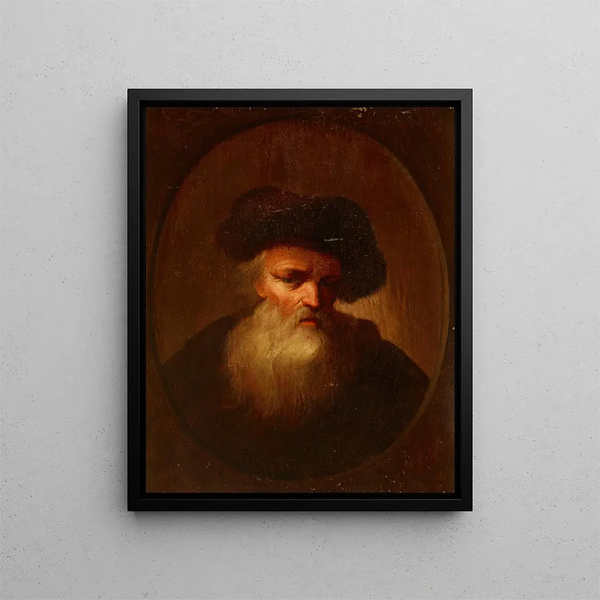 Ritratto di un uomo anziano - Christian Wilhelm Ernst Dietrich — quadro incorniciato alla parete