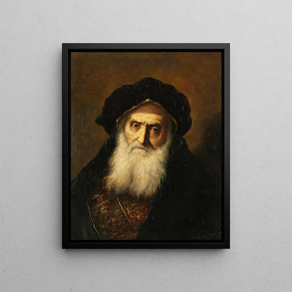 Ritratto di un vecchio ebreo - Christian Wilhelm Ernst Dietrich — quadro incorniciato alla parete