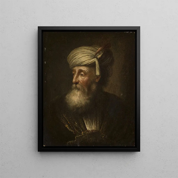 Ritratto di un vecchio uomo (Conflitto di casi) - Christian Wilhelm Ernst Dietrich — quadro incorniciato alla parete