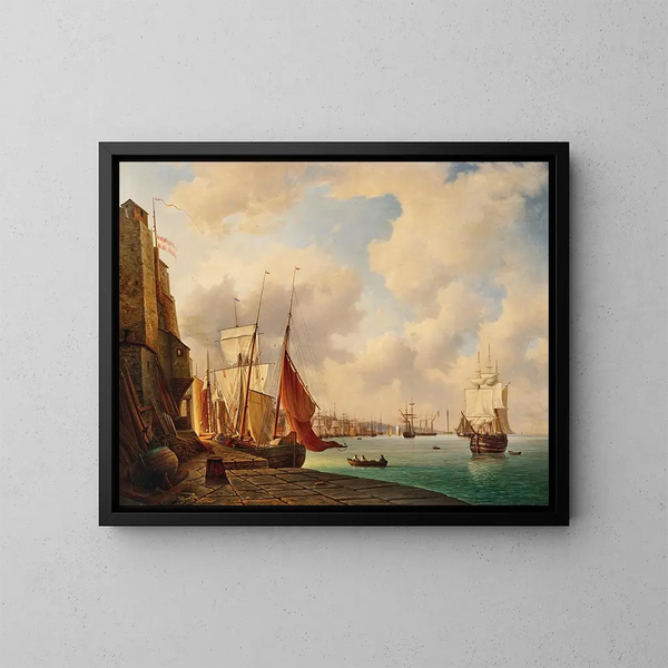 Il porto di Trieste - Christian von Plattensteiner — quadro incorniciato alla parete