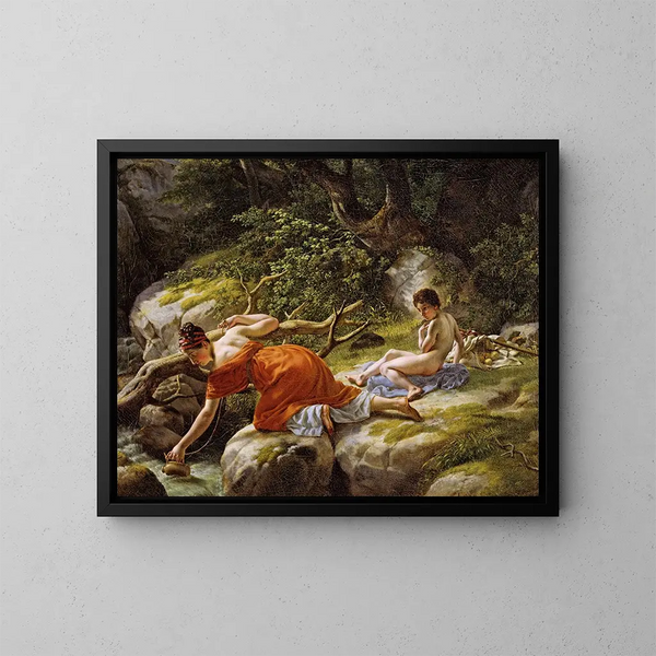 Hagar e Ismaele nel deserto - Christoffer Wilhelm Eckersberg — quadro incorniciato alla parete