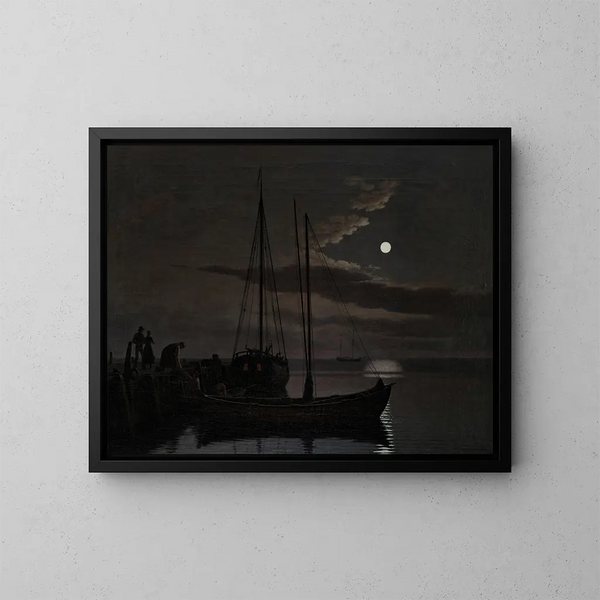 Immagine della luce della luna - Christoffer Wilhelm Eckersberg — quadro incorniciato alla parete
