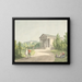 Prospettiva del giardino di Frederiksberg vicino al castello e al tempio di Apollo - Christoffer Wilhelm Eckersberg — quadro incorniciato alla parete