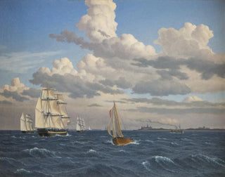Christoffer Wilhelm Eckersberg - Ships in the Sound North of Kronborg Castle Elsinore.webp