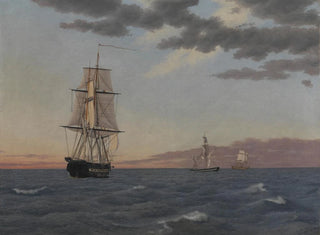 Christoffer Wilhelm Eckersberg - The Corvette Galathea Lying to in order to Send Help to the Brig St Jean.webp