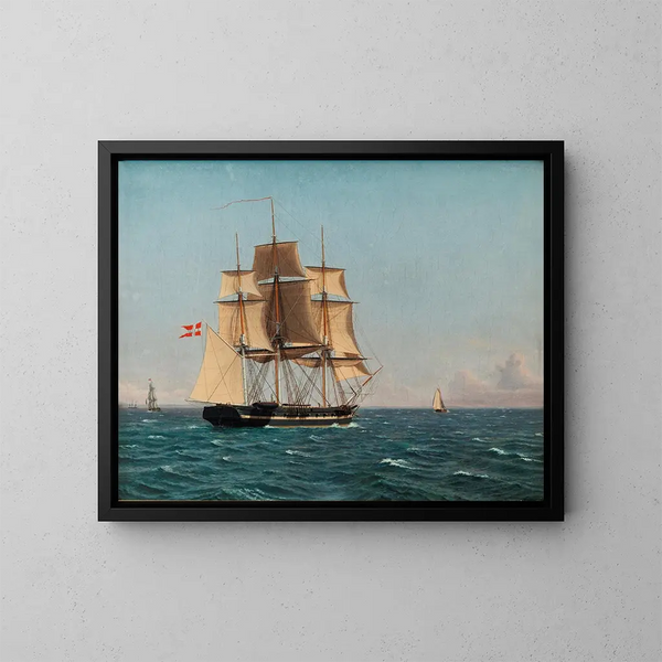 La Corvette Najaden sous voiles - Christoffer Wilhelm Eckersberg — quadro incorniciato alla parete