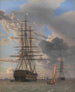 La nave da guerra russa Asow e una fregata all'ancora vicino a Elseneur - Christoffer Wilhelm Eckersberg — vista dell’opera