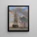 La nave da guerra russa Asow e una fregata all'ancora vicino a Elseneur - Christoffer Wilhelm Eckersberg — quadro incorniciato alla parete