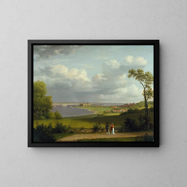 Vista nord del castello di Kronborg - Christoffer Wilhelm Eckersberg — quadro incorniciato alla parete