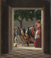 Vista attraverso una porta su personaggi in corsa - Christoffer Wilhelm Eckersberg — vista dell’opera