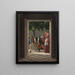 Vista attraverso una porta su personaggi in corsa - Christoffer Wilhelm Eckersberg — quadro incorniciato alla parete