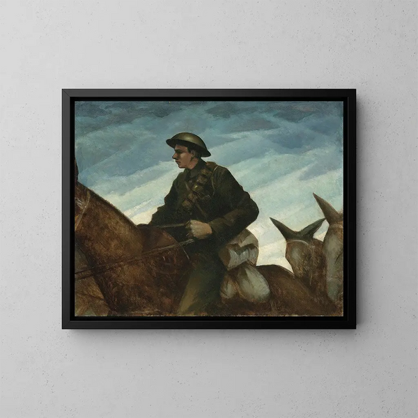 Una squadra di muli - Christopher R W Nevinson — quadro incorniciato alla parete