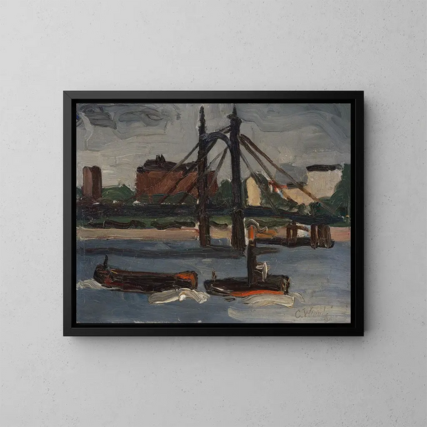 La Tamise a Battersea - Christopher Wood — quadro incorniciato alla parete