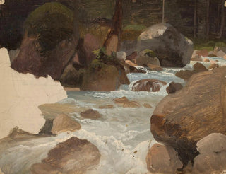 Chrystian Breslauer - Mountain stream in the forest sketch.webp