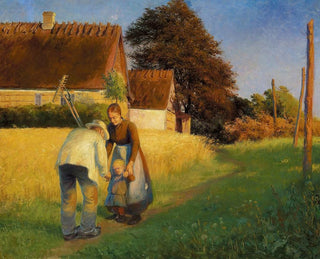 Cilius Andersen - En lille pige hilser p en hjemvendende hstarbejder.webp