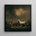 Cinque cavalli da lavoro - Johann Baptist Dallinger von Dalling — quadro incorniciato alla parete