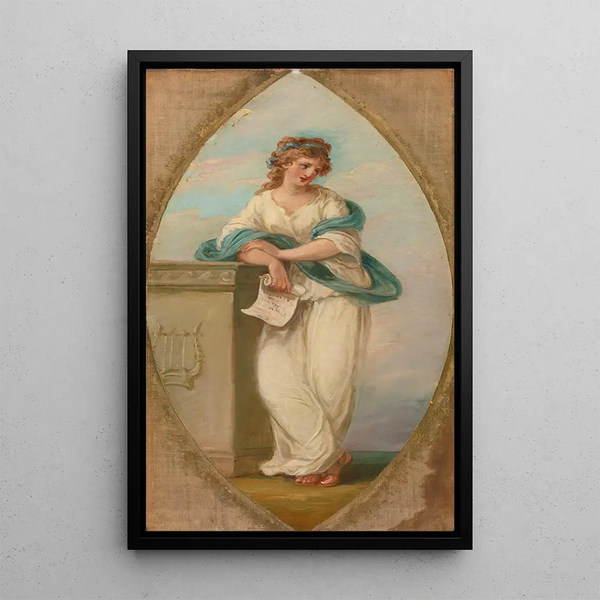 Muse con un pergameno - Cerchio di Angelica Kauffmann — quadro incorniciato alla parete