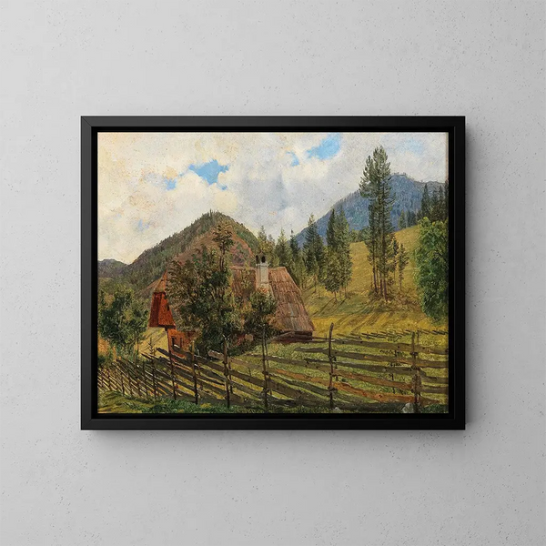 Scène à Mrzsteg - Cercle de Friedrich Gauermann — quadro incorniciato alla parete