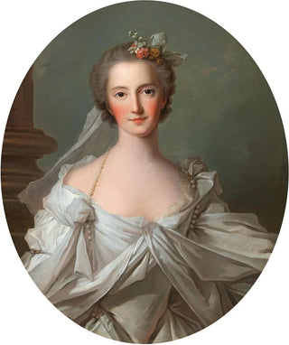 Circle of JeanMarc Nattier - Portrait Of An Elegant Lady In An IvoryColoured Dress.webp