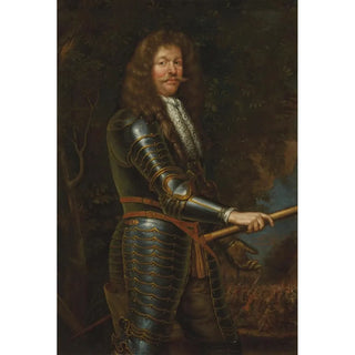 Circle of John Michael Wright - Portrait of a man in armour.webp