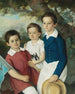 Ritratto di tre bambini con un coniglio - Cerchio di Joseph Weidner — vista dell’opera