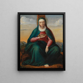 Circle of Leopold Kupelwieser - Mary with Crown of Thorns before a Landscape Background.webp