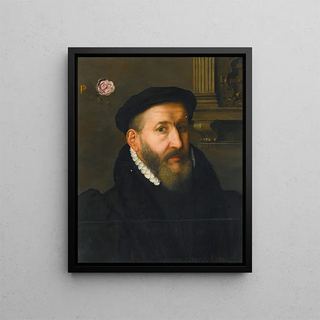 Circle of Willem Key - Portrait Of A Gentleman Wearing A Black Beret And A White Collar.webp