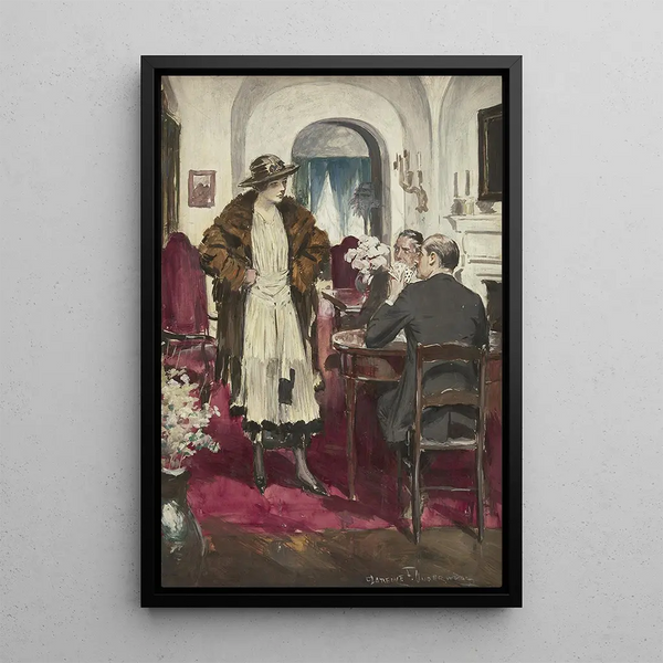 Riproduzione del dipinto La parte di carte - Clarence F. Underwood